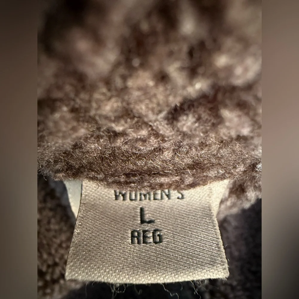 L. L. Bean Brown sherpa faux fur suede coat - Picture 11 of 11